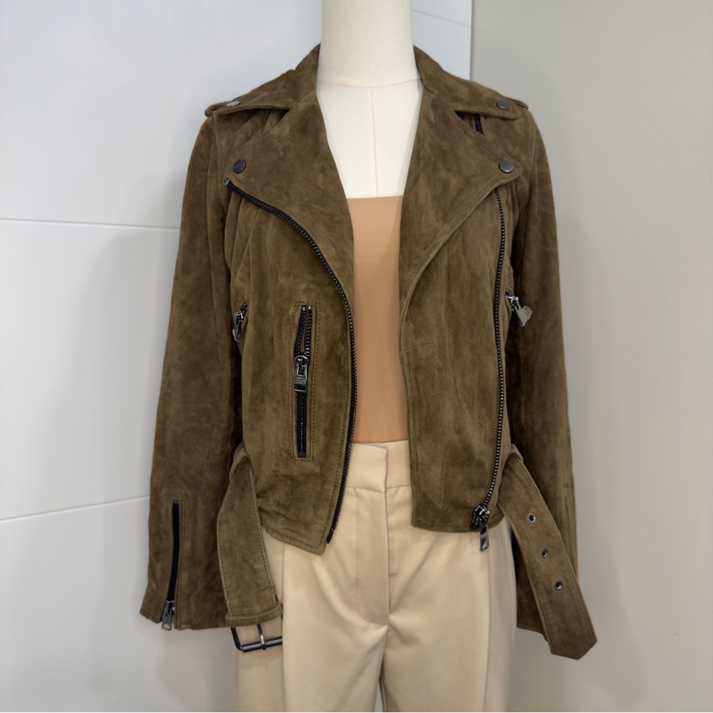 New AllSaints Dalby Suede Moto Jacket
